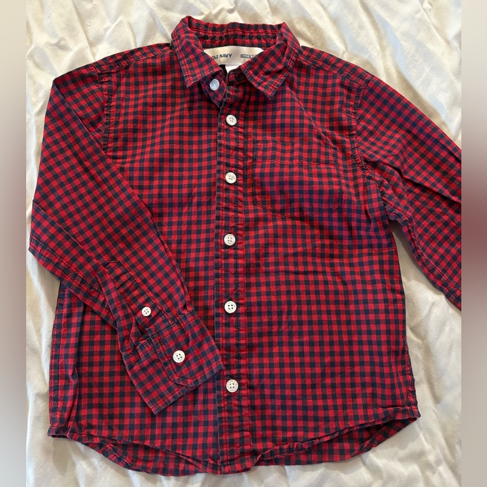 Boys Old Navy button down. Red & navy. XS (5)